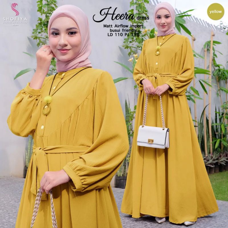 Heera Dress Gamis Cringkle / Gamis Polos / Fashion Wanita