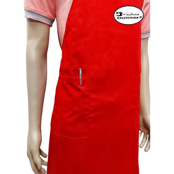 Celemek apron masak polos include bordir logo