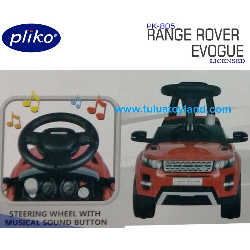 Mobil Pliko Ride On 805 Range Rover Evoque tanpa Aki