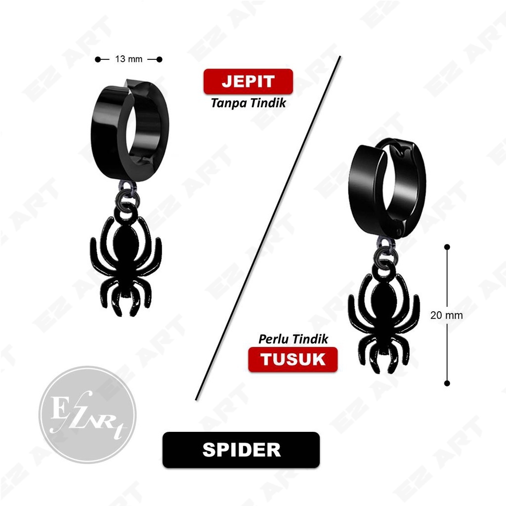 [BLACK EDITION] 1Pc ANTING JEPIT TUSUK NON TINDIK KPOP BTS BANGTAN PRIA WANITA STAINLESS STEEL