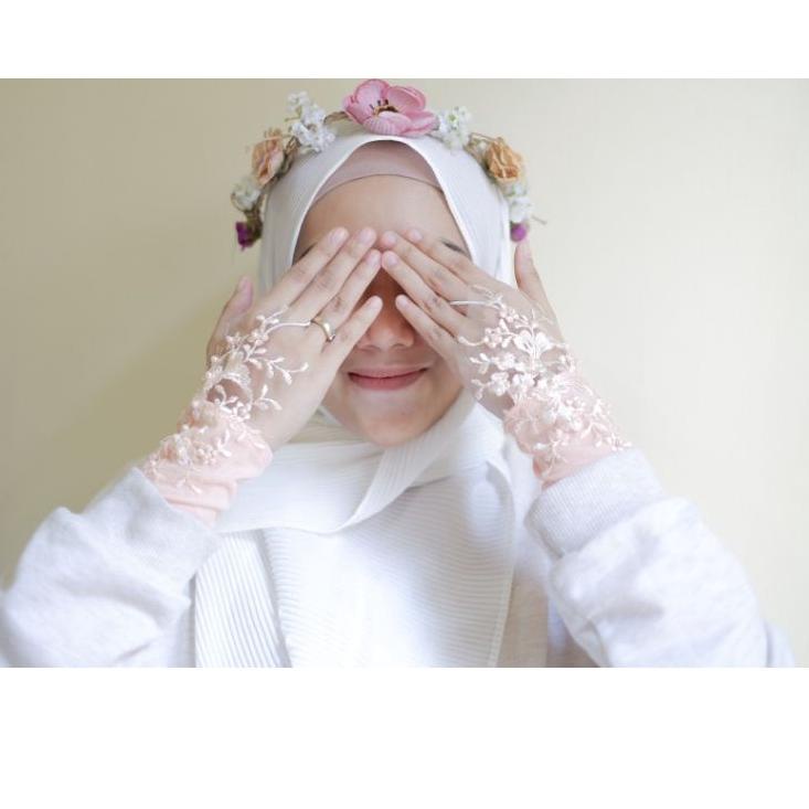 [KODE TPHHH] Manset Tangan Wanita Muslimah Handsock Akad Walimahan Aisywa - Handsock Rajut | Handsoc