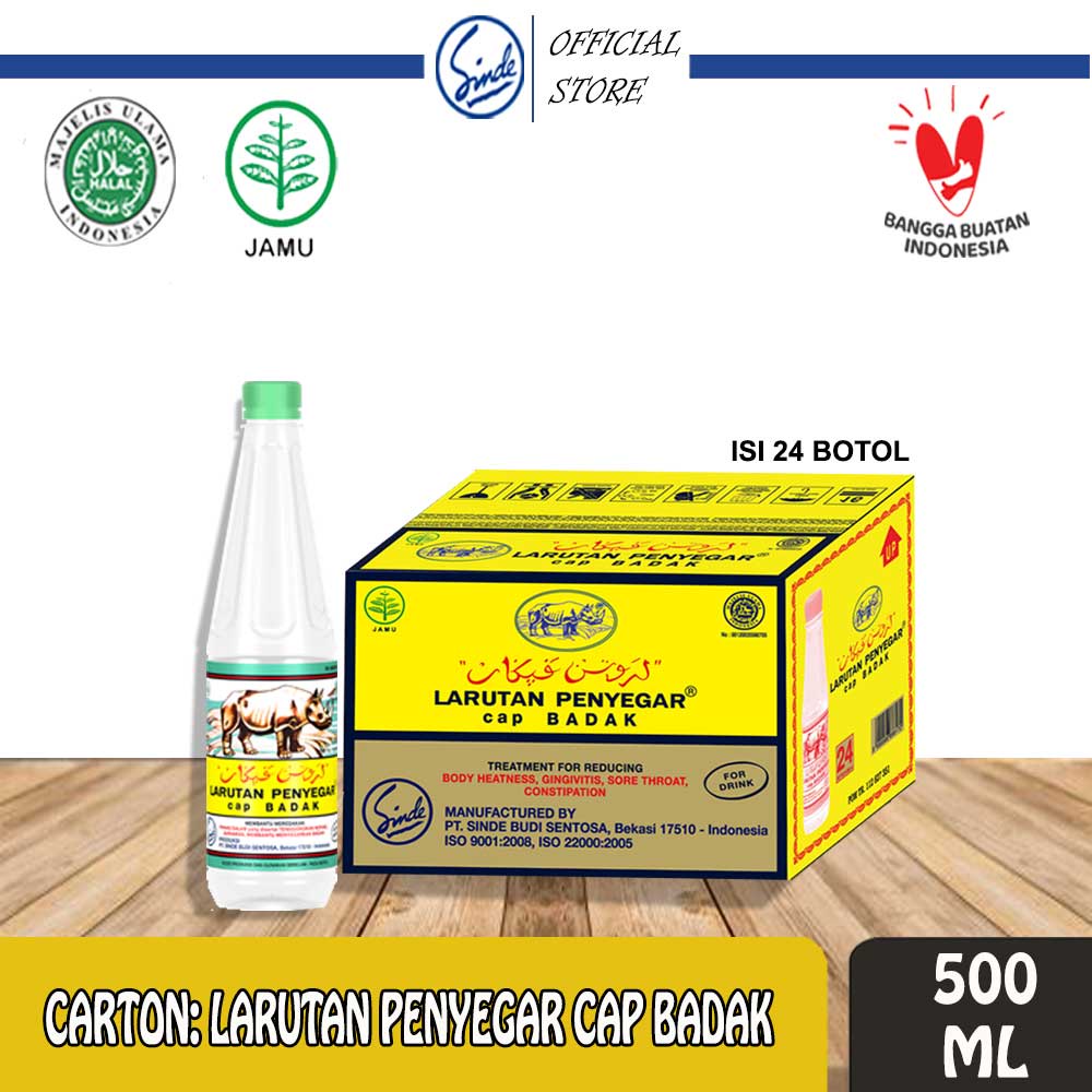 

CARTON : LARUTAN PENYEGAR CAP BADAK botol 500ml / LARUTAN PENYEGAR CAP BADAK botol 500ml CARTON isi 24 Botol
