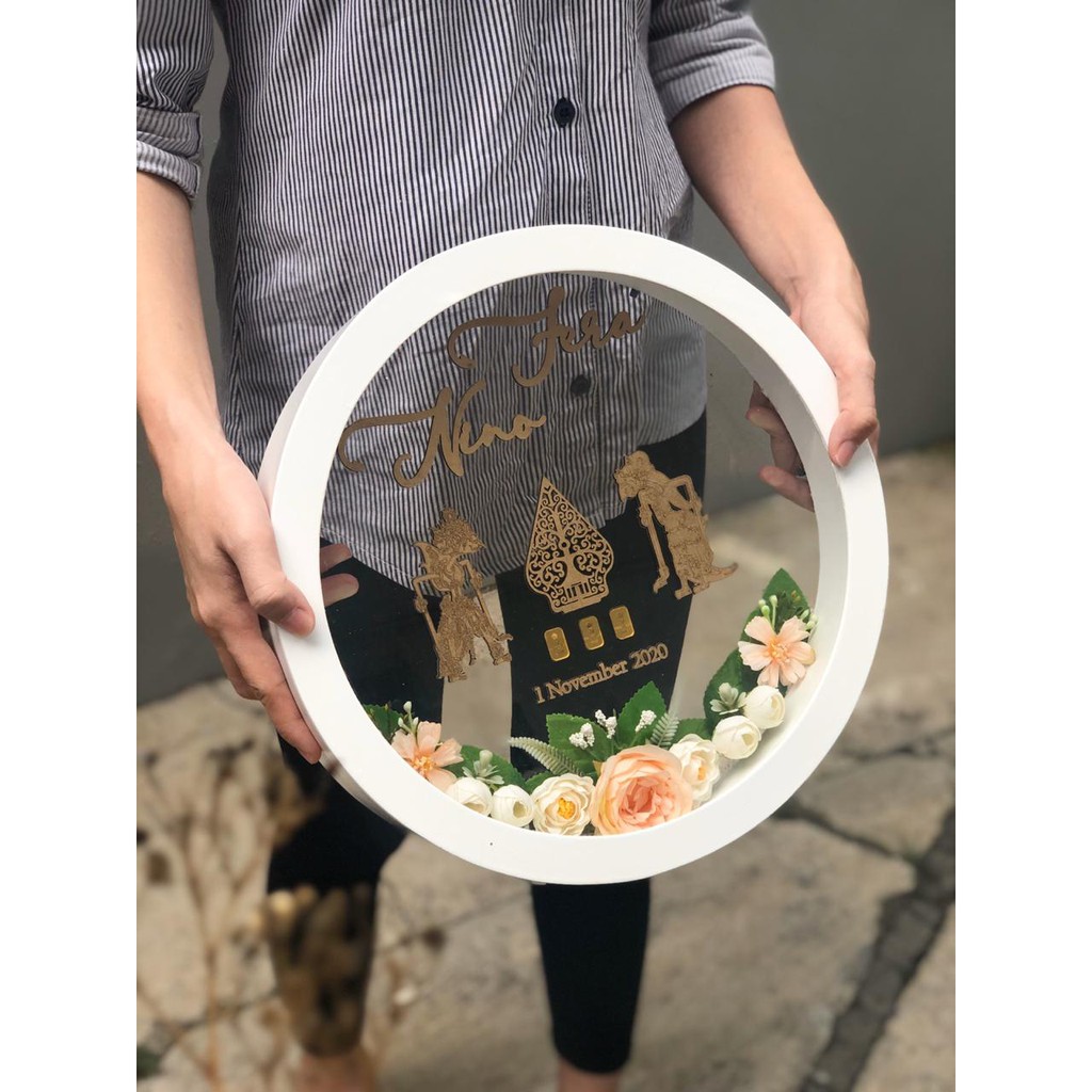 MAHAR BULAT TRANSPARAN 35X35CM FREE DESIGN | Shopee Indonesia