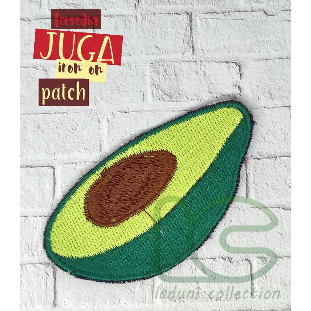 PATCH BORDIR TEMPEL AVOCADO / PATCH BORDIR BUAH AVOCADO