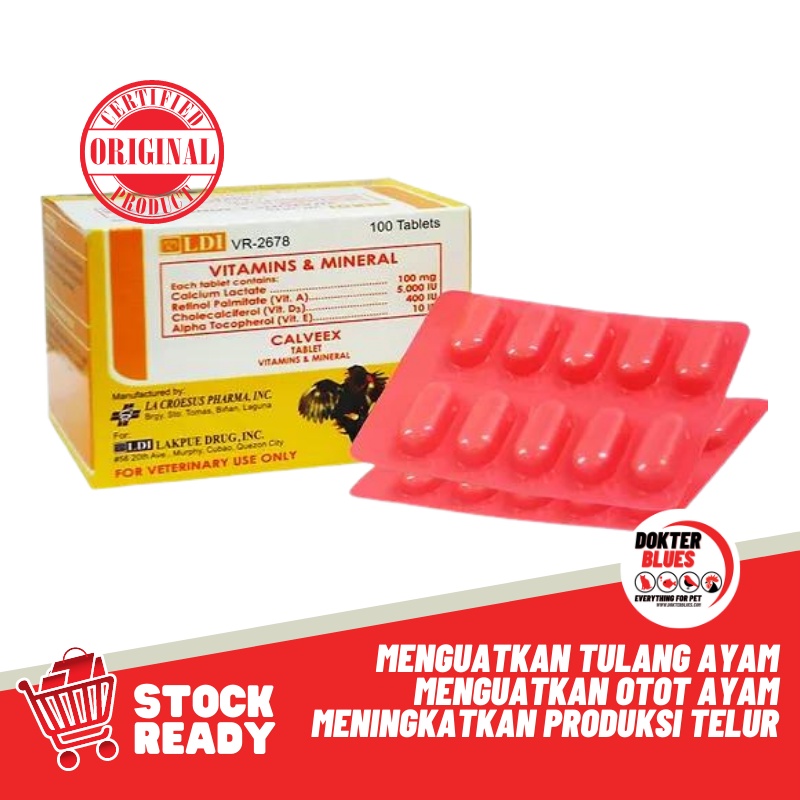 Vitamin Ayam Phillipines CALVEEX LDI (1 strip) Obat Multivitamin Suplemen Ayam