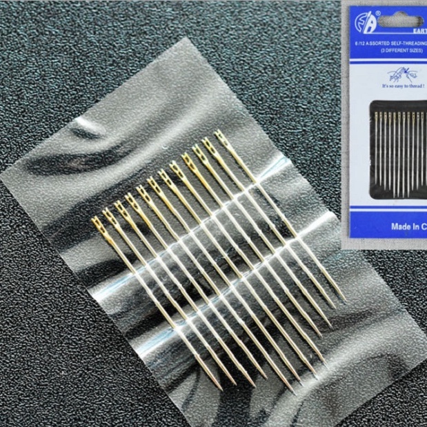 Jarum Jahit Tangan/Set Self/Threading Needles Bahan Stainlees