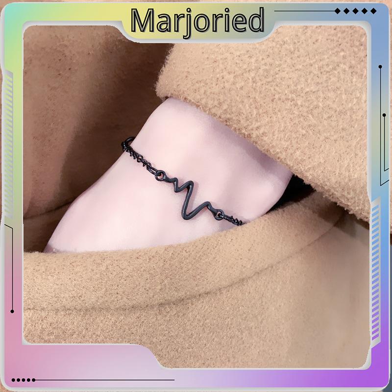 Gelang Rantai Adjustable Simple Model Elektrokardiogram Untuk Pria/Wanita/Pasangan-MJD