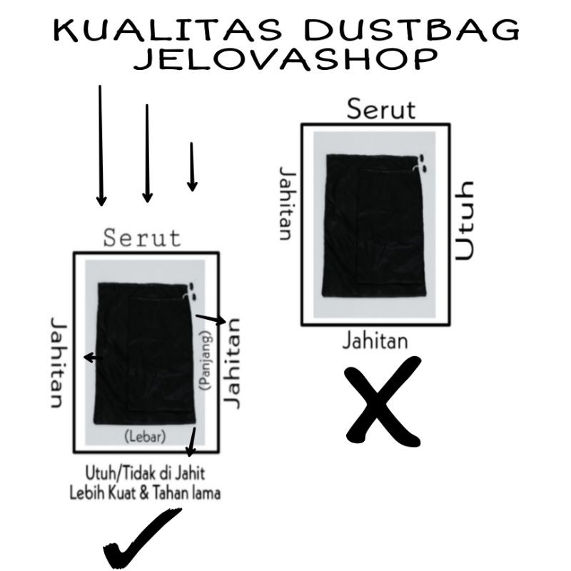 Dustbag/dustbag sepatu/cover sepatu,( Jelova L 30*40 LINK GROSIR)