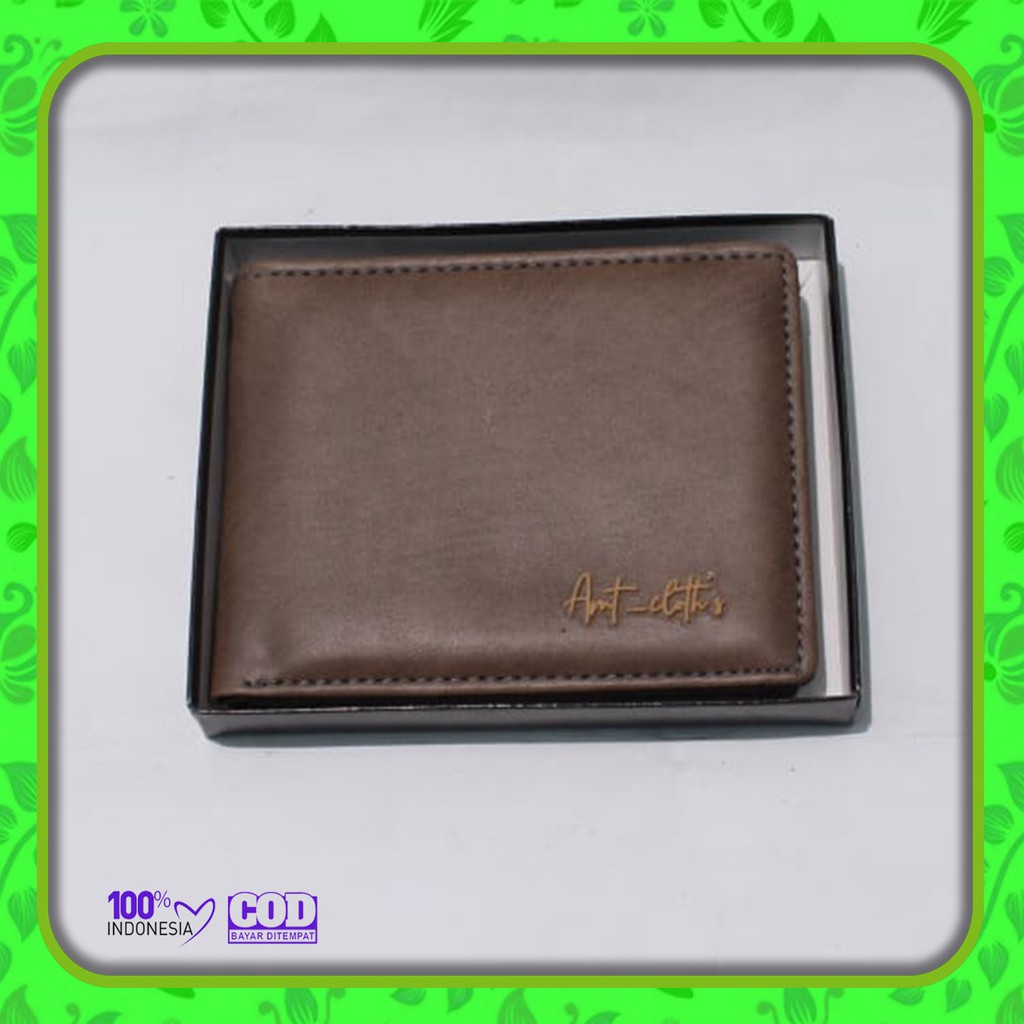 dompet pria simple polos - Kulit Sunitetis -   Dompet Lipat Polos Original + BOX