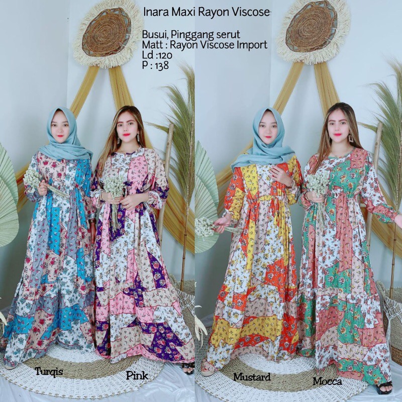 1Gamis dress 1KG (3 BAJU) ukuran XXL rayon viscose grosir lbh murah