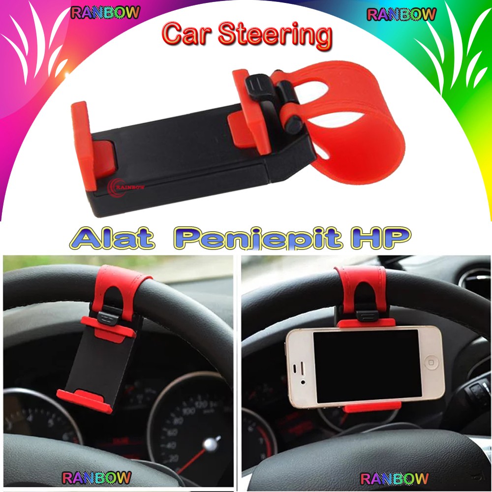 Car Steering Alat  Penjepit HP Mobil Holder Stir untuk HP Holder HP di Setir Mobil