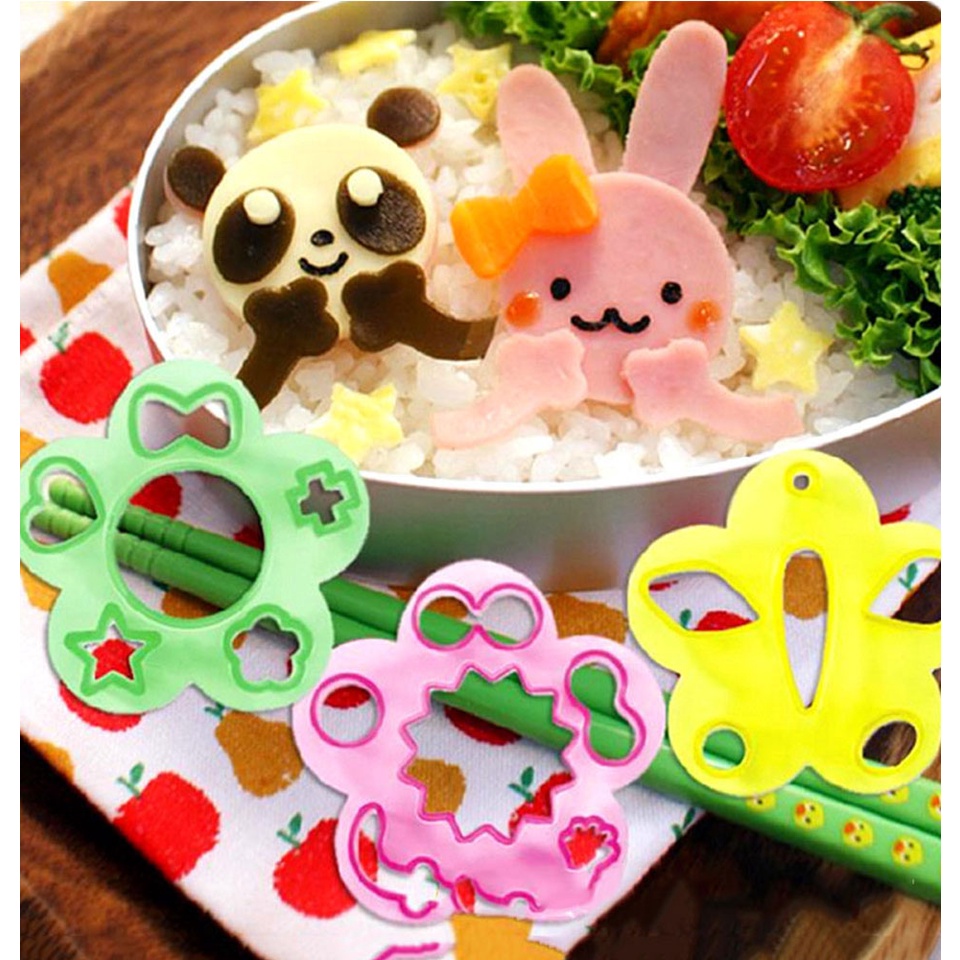 3Pcs / Set Cetakan Nasi / Sushi / Bento DIY Bentuk Kartun Ekspresi Wajah Onigiri