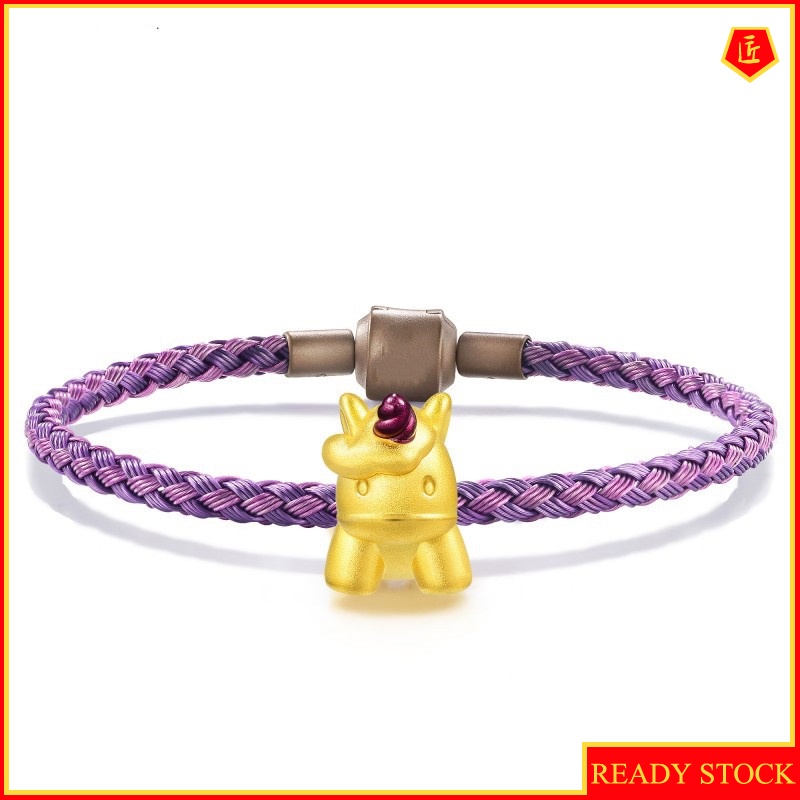 [Ready Stock]Cute Gold Unicorn Lucky Beads Bracelet