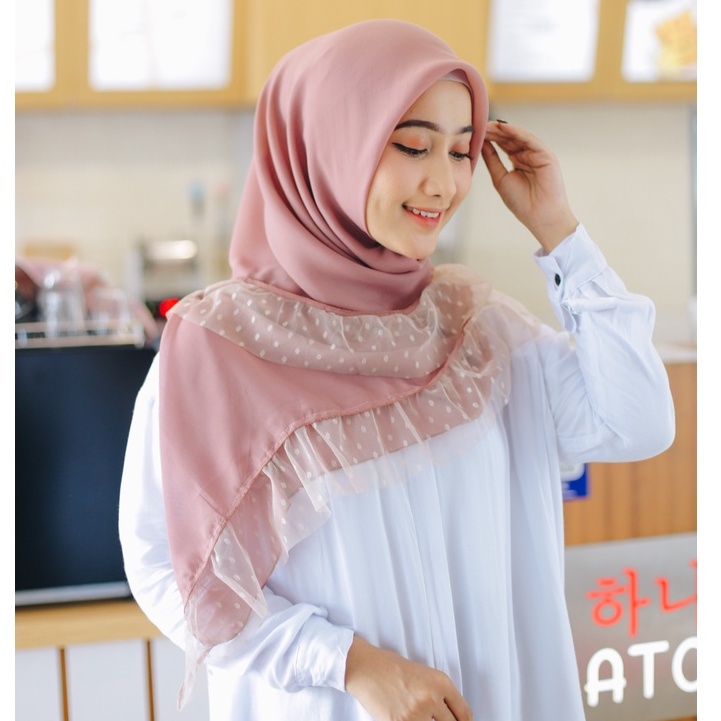 (KJI) HIJAB SQULIA SEGIEMPAT SQUARE TUTU POLYCOTTON