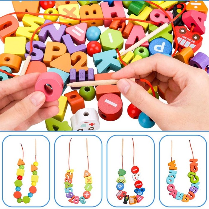 Number Letter City Beads Meronce Mainan Montessori Sensory Play Sensory Toys ArtCraft Mainan Manik