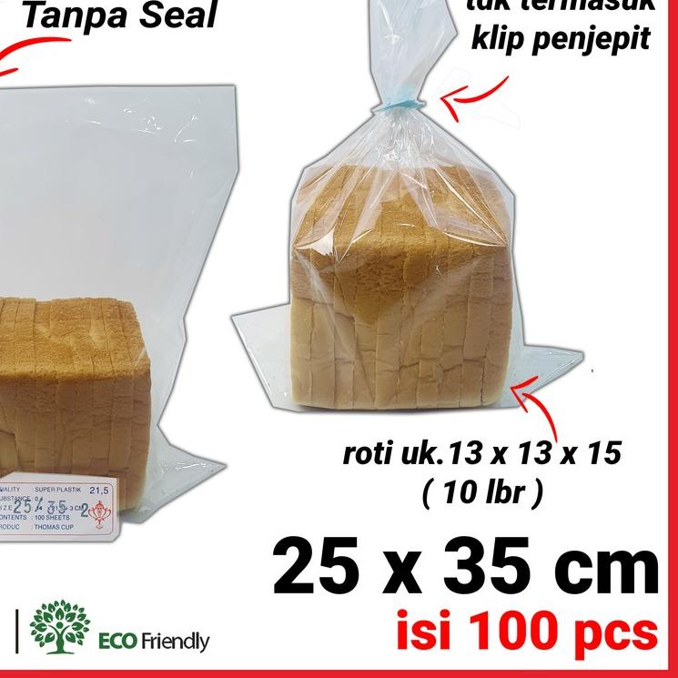 

✬ 25x35 cm Plastik OPP TEBAL (POLOS/Tanpa LEM) | Plastik Roti Tawar 370 gr | Kemasan Roti Tawar Beni