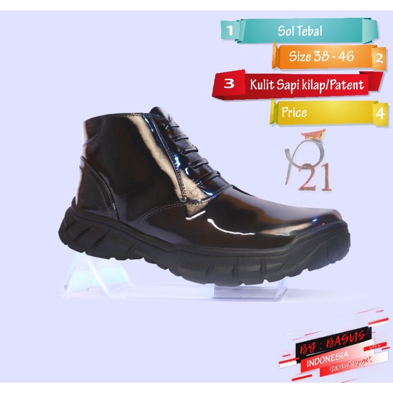pdh sol tebal p21/ polki tinggi p21/ sepatu p21/