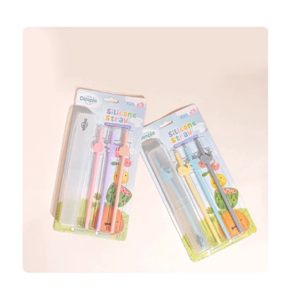 LITTLE DIMPLE 3 PCS SILICONE STRAW