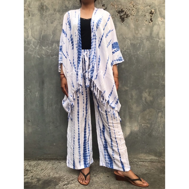 SETELAN OUTER CARDIGAN IKAT TIE DYE MURAH BALI