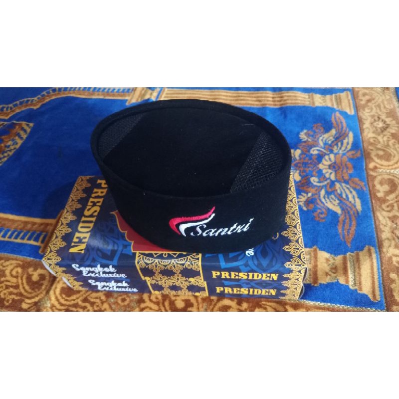 peci hitam santri, songkok hitam santri tinggi 9