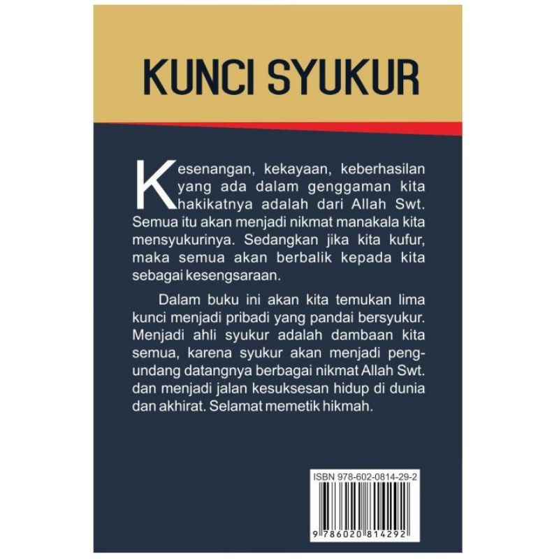 Buku Kunci Syukur Kh Abdullah Gymnastiar Aa Gym Shopee Indonesia