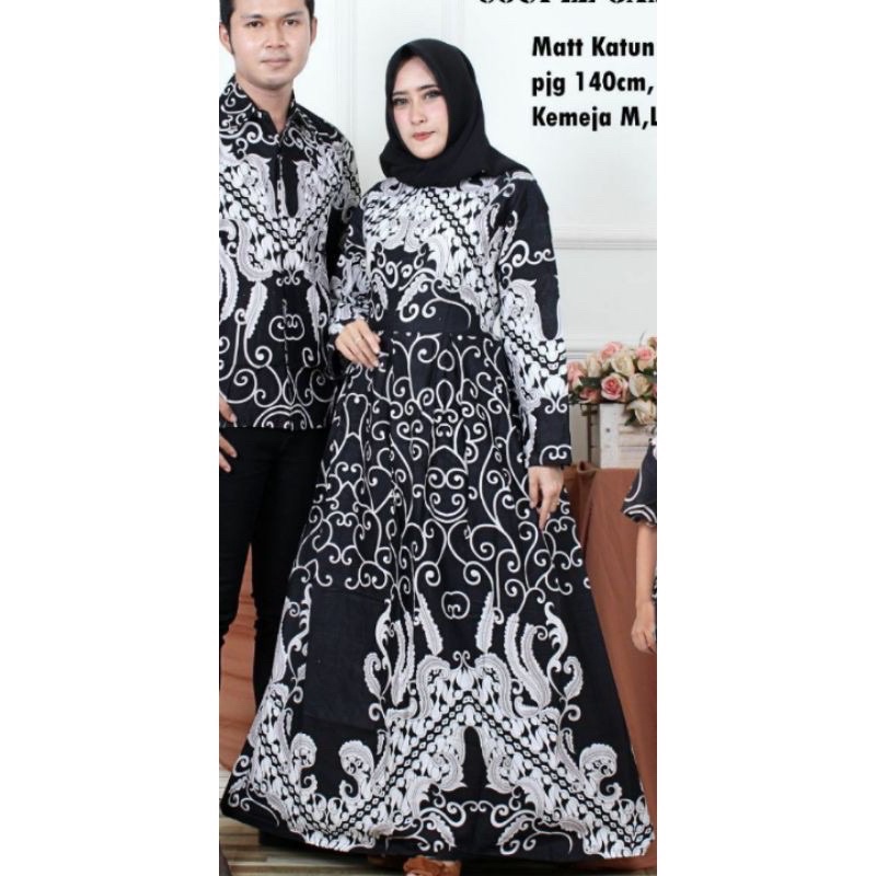 Batik Couple keluarga sania ruffle ori ndoro jowi dnt ulir putih