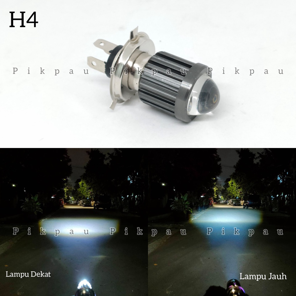 Lampu Tembak laser H4 Projector Putih Putih High Low