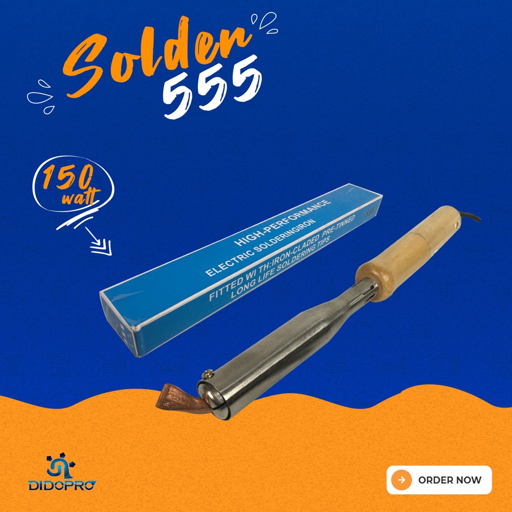 SOLDER LISTRIK 555 BENGKOK 100 150 200 WATT PATRI GAGANG KAYU ELECTRIC SOLDERING IRON