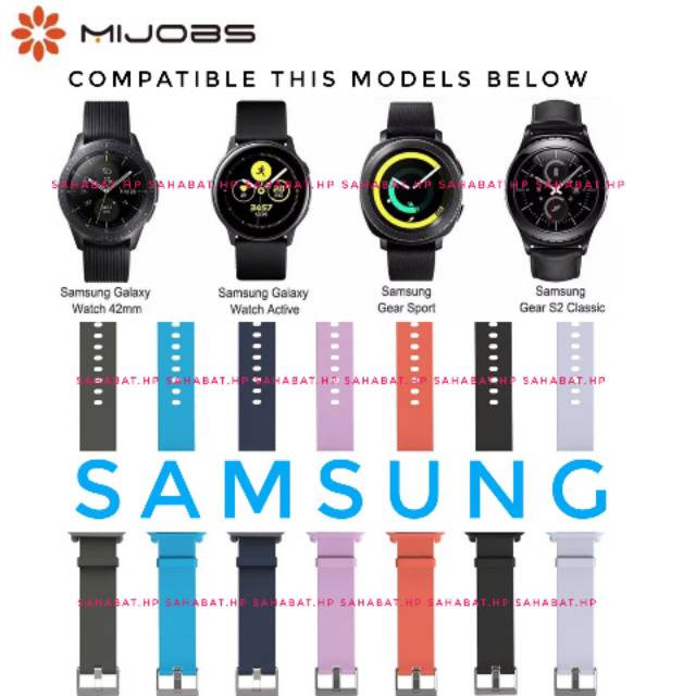 Mijobs Samsung Galaxy Watch 42mm Active Strap Silikon 20mm 