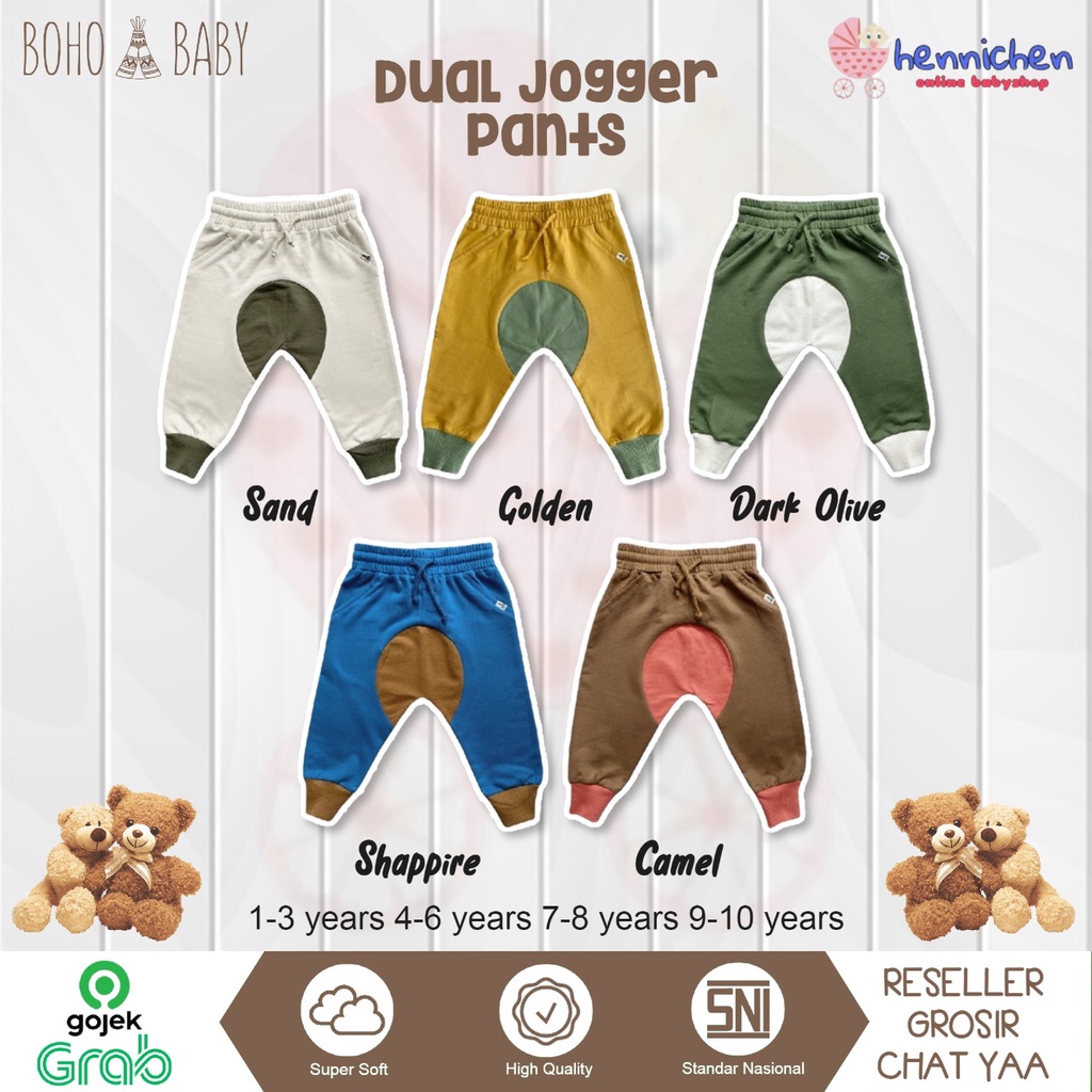 Bohopanna Boho baby boho panna Dual Joger Pants / jogger anak / celana panjang anak 1-10 tahun