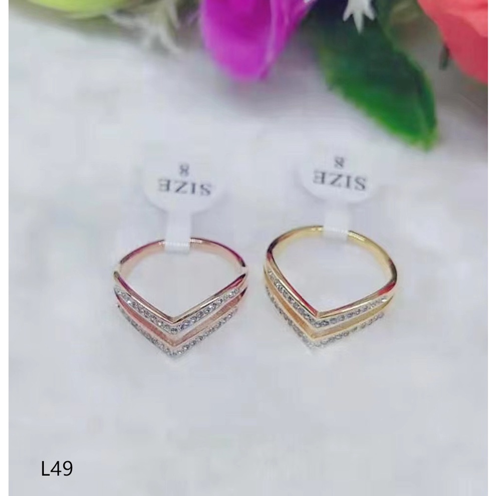 Cincin Titanium Permata Perhiasan Fashion L46-49