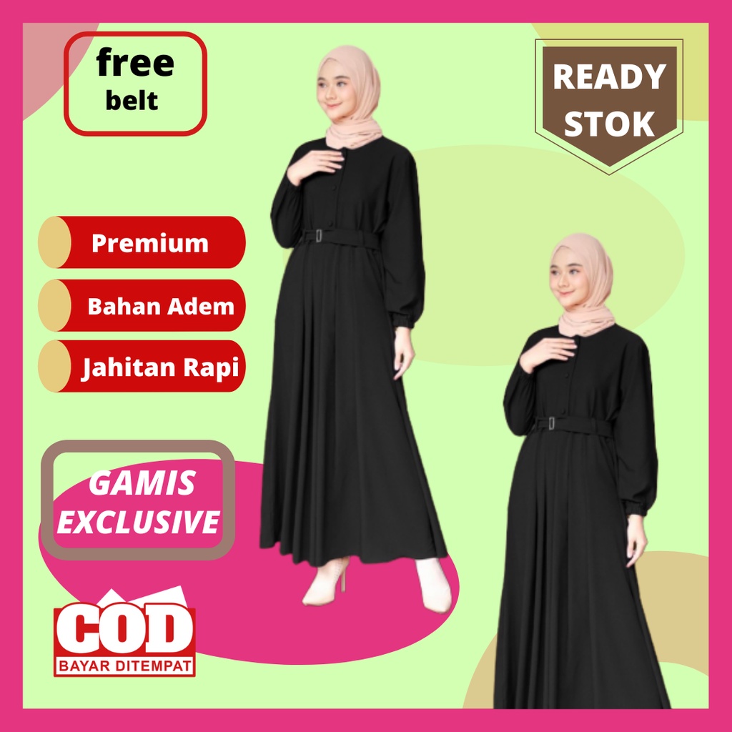 Baju Gamis Abaya Turkey Turki Polos Dress Arab Bordir Baju Gamis Remaja Abaya Terbaru Pesta Hitam No