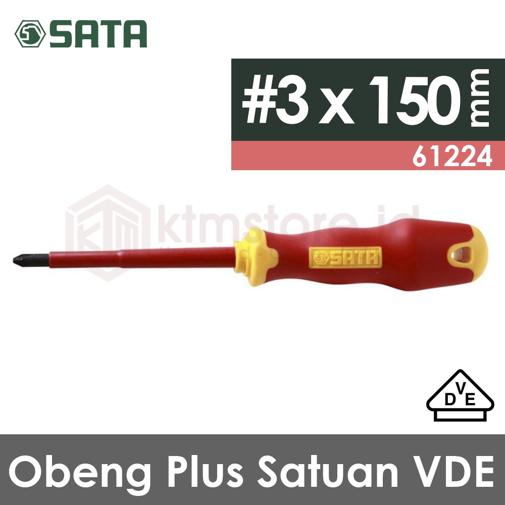 SATA TOOLS Obeng Plus VDE Satuan  3 x 150 mm 61224