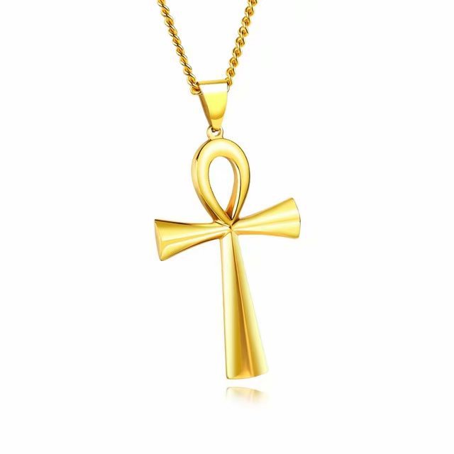 New Bow Necklace Ancient Egypt Cross Men's Necklace Amulet Pendant