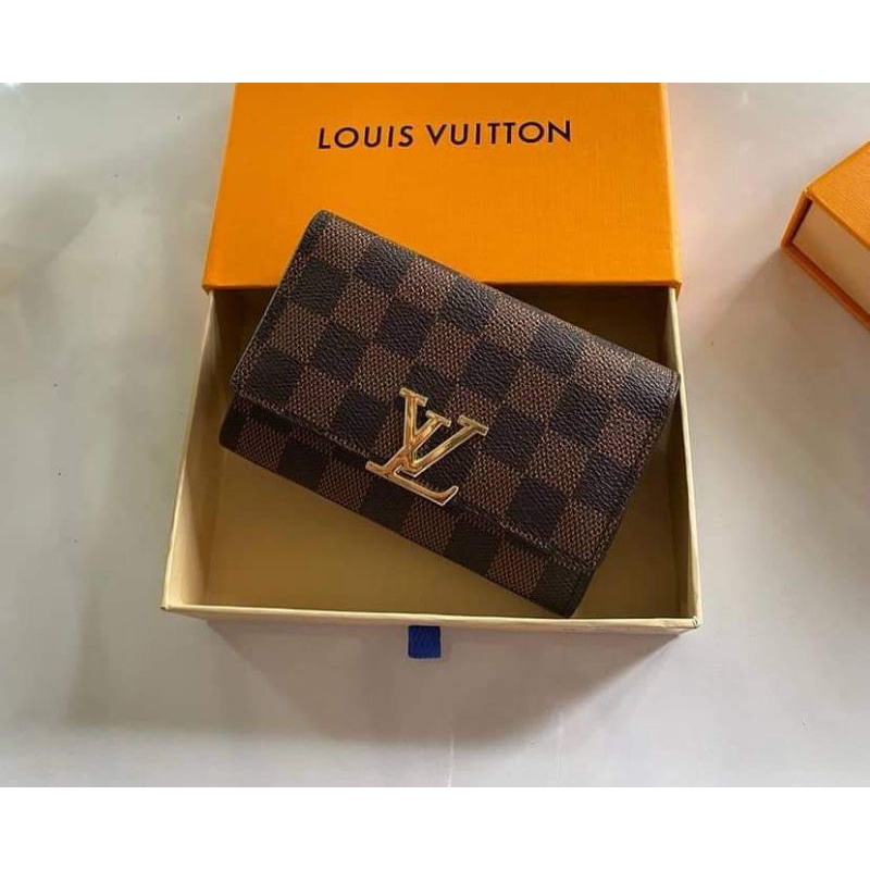 NEW ITEM dompet lv capucines lipat behel free box / dompet kartu / dompet uang