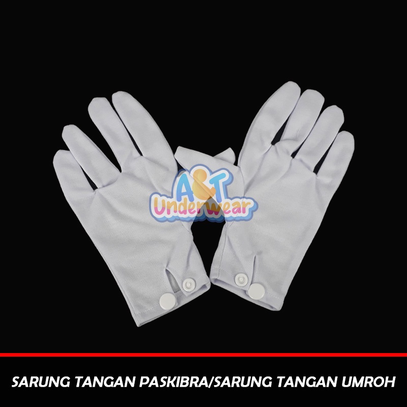 AT355-Sarung Tangan Paskibra/Sarung Tangan Umroh/Sarung Tangan Putih