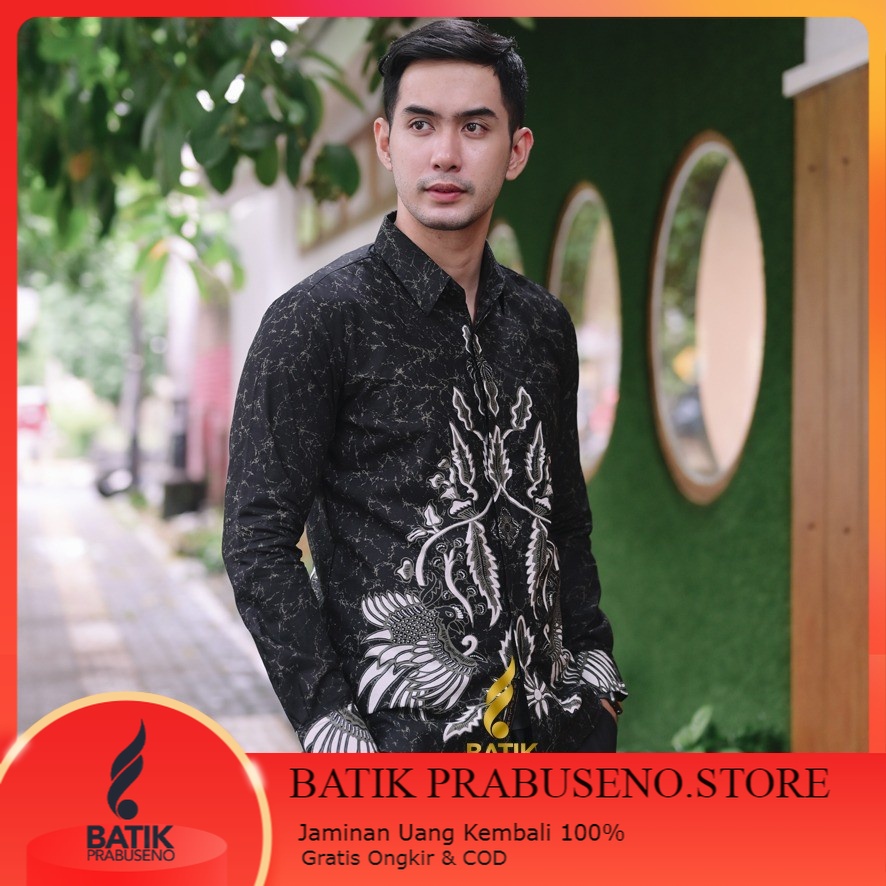 Danabrata Kemeja Kerja Kantor Batik Pria Lengan Panjang Branded Slimfit Original Prabuseno Atasan Co