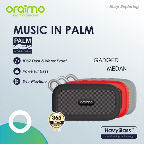 Speaker Oraimo Palm Ultra-Portable Wireless Bluetooth Speaker OBS-04S- Gadget Medan