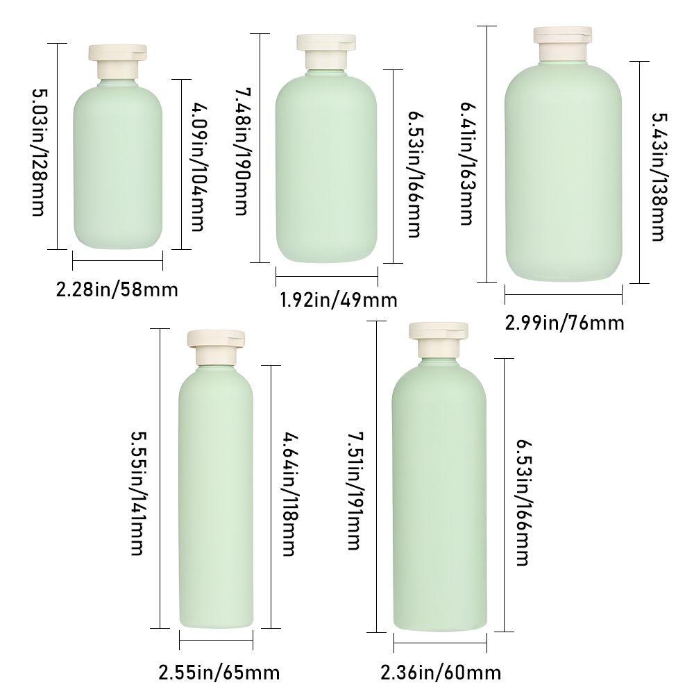 Botol Dispenser Sabun Cair Lotion Sampo Portabel Bentuk Bulat Bahan Plastik Dapat Diisi Ulang Tahan Karat 200ML ~ 500ML