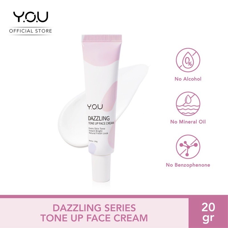 YOU Dazzling Tone Up Face Cream / Efek Cerah Seketika ( YOU MAKEUPS OFFICIAL STORE )