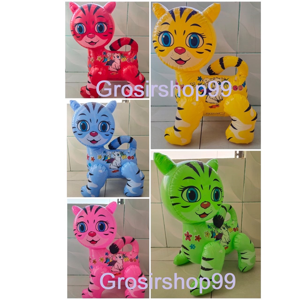 Mainan Balon Tiupan Boneka Kucing Bahan PVC SNI