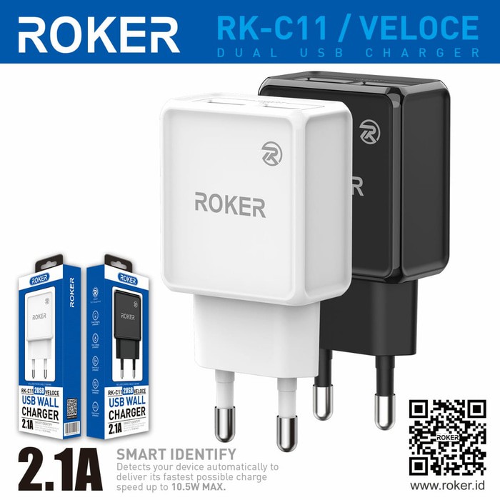 CHARGER - TC ROKER VELOCE 2.1A 2USB RK-C11