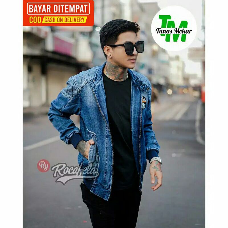 Jaket Jeans Bomber Bordir Terbaru Jaket Jeans Distro Jaket Jeans Pria Jaket Murah
