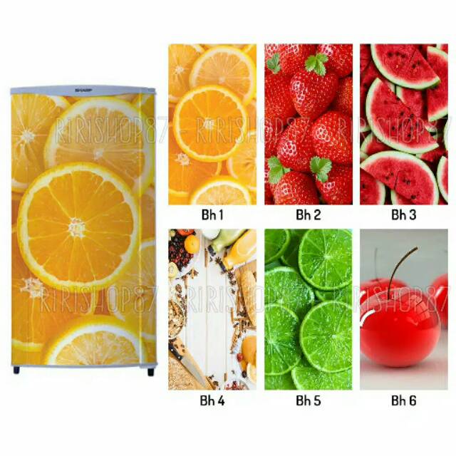 Sticker kulkas 1pintu-2pintu .motif buah.