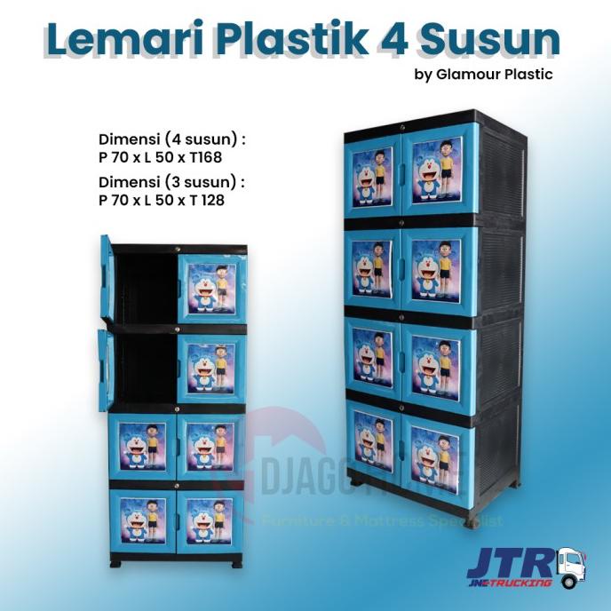 Lemari Plastik 4 Susun Karakter Anak Doraemon Rak Pakaian By Glamour Allonia21