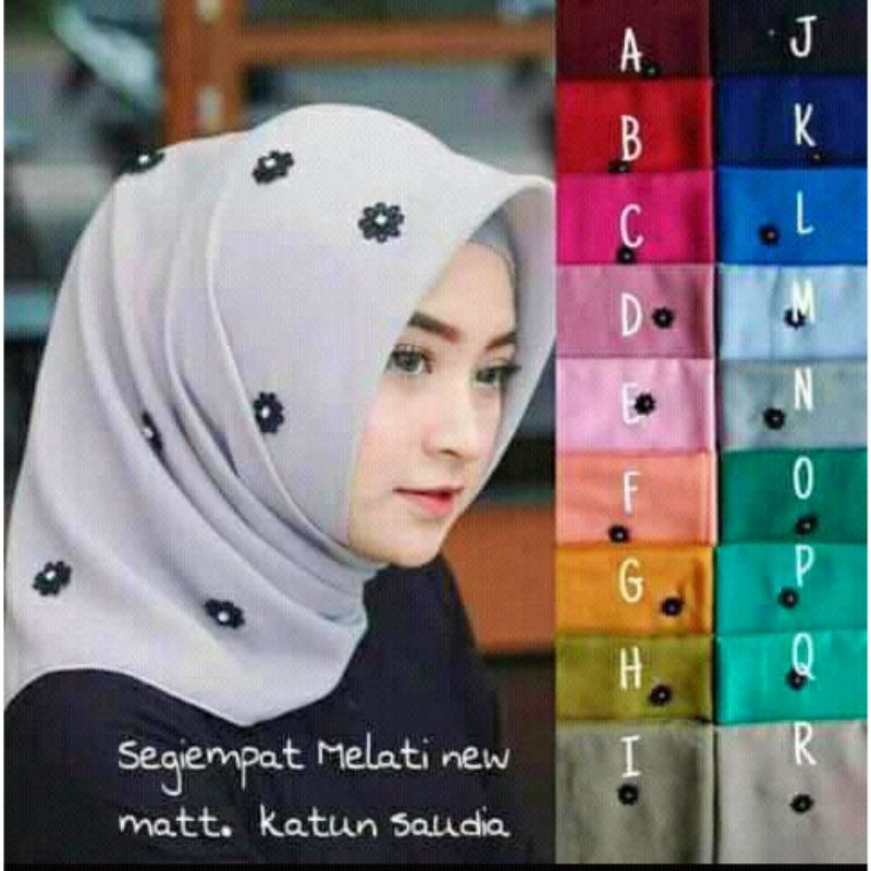 Hijab | Jilbab | Kerudung Segiempat Black Jasmine Pearl Square VALENCIA