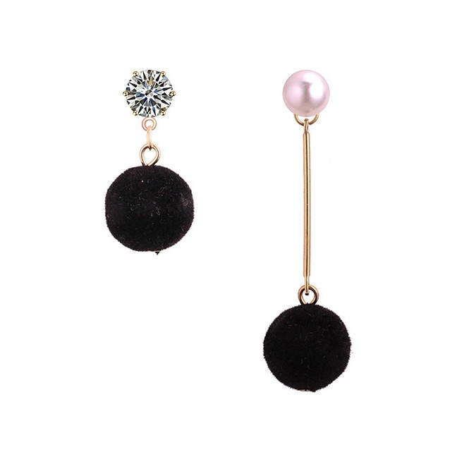 LRC Anting Tusuk Elegant Round Shape Decorated Asymmetric Y5885X