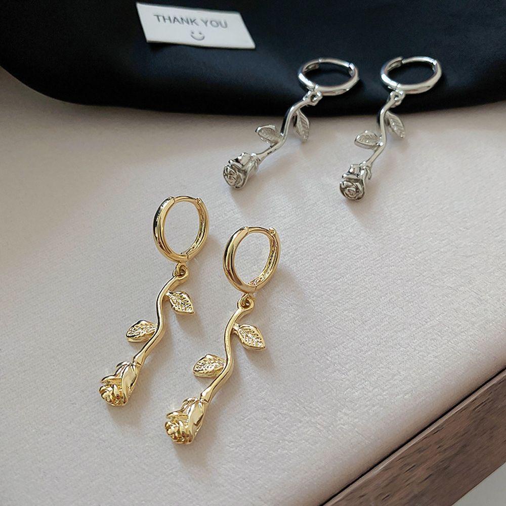 Mxbeauty Anting Hoop Perempuan Kepribadian Sederhana Fashion Keren Logam Temperamen Menjuntai Anting