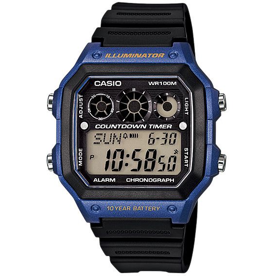 Casio Original AE-1300WH-2A Jam Tangan Pria - Digital - Karet - Biru