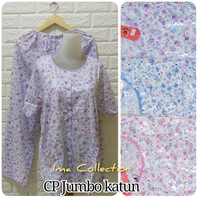 CP JUMBO KATUN KANCING FULL XXXL MURAH / BAJU TIDUR BUSUI SIZE JUMBO-1